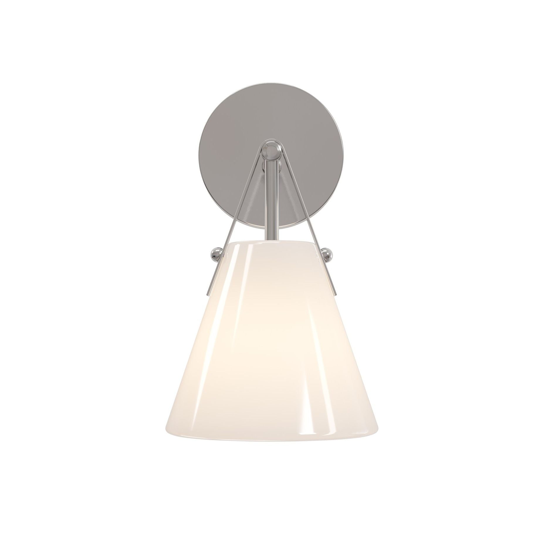 Currey and Company - 5800-0073 - One Light Wall Sconce - Bronwen - Opaque White / Polished Nickel