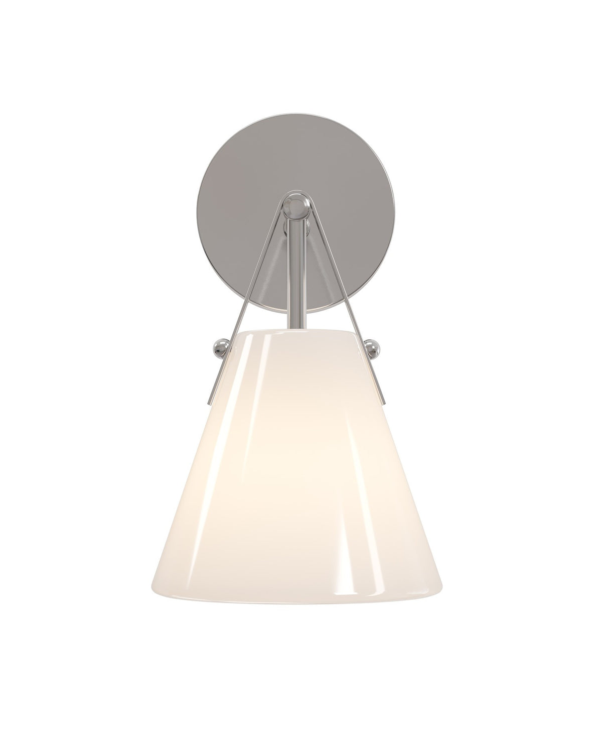 Currey and Company - 5800-0073 - One Light Wall Sconce - Bronwen - Opaque White / Polished Nickel