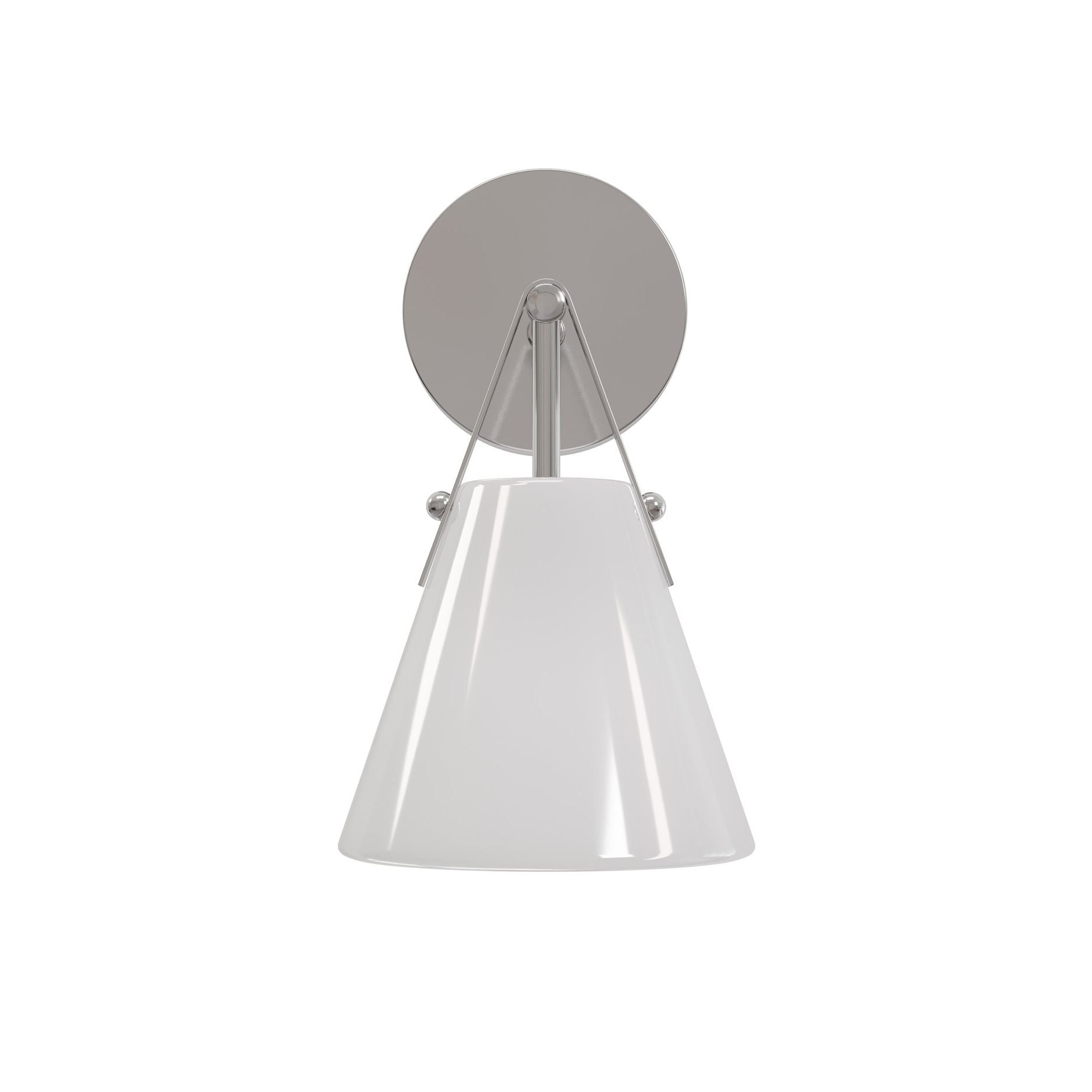 Currey and Company - 5800-0073 - One Light Wall Sconce - Bronwen - Opaque White / Polished Nickel