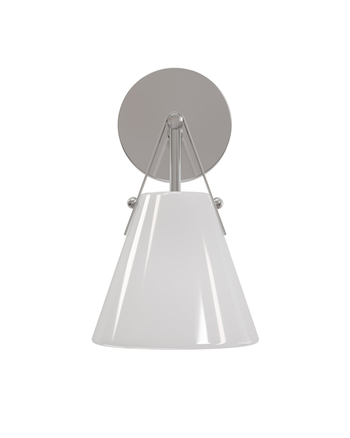 Currey and Company - 5800-0073 - One Light Wall Sconce - Bronwen - Opaque White / Polished Nickel