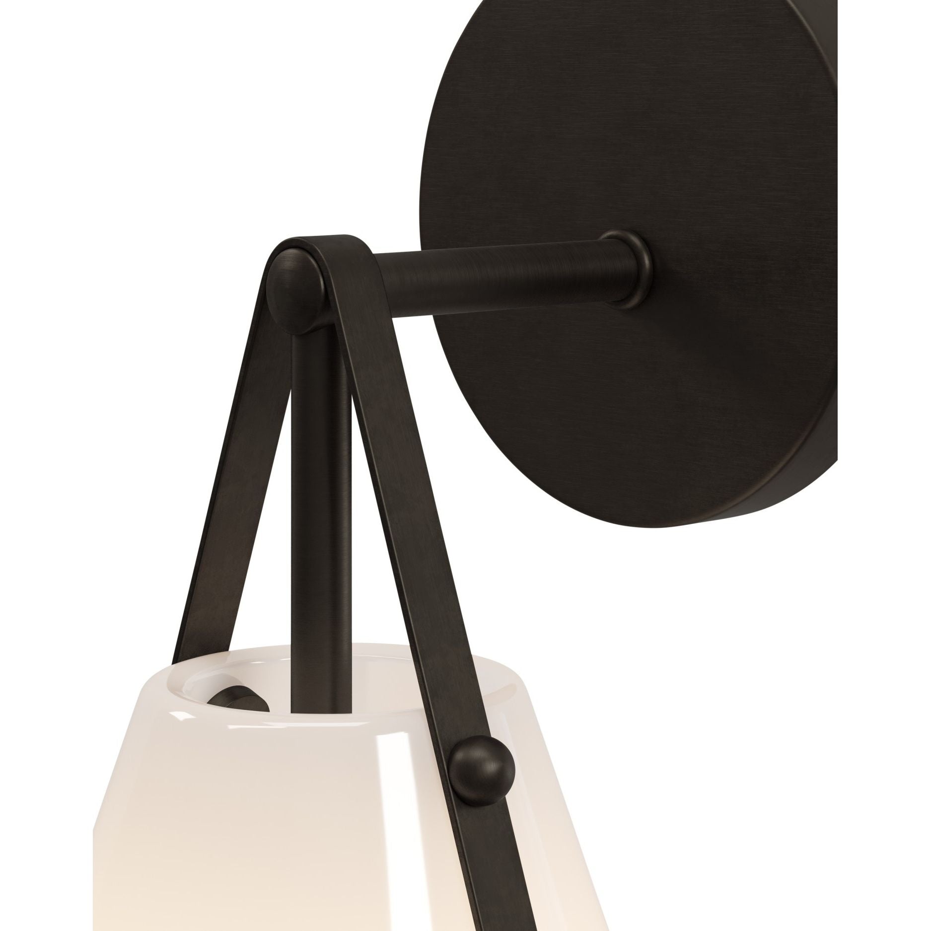 Currey and Company - 5800-0074 - One Light Wall Sconce - Bronwen - Opaque White / Oil Rubbed Bronze