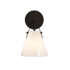 Currey and Company - 5800-0074 - Une lumière Murale - Bronwen - Blanc opaque / Bronze huilé