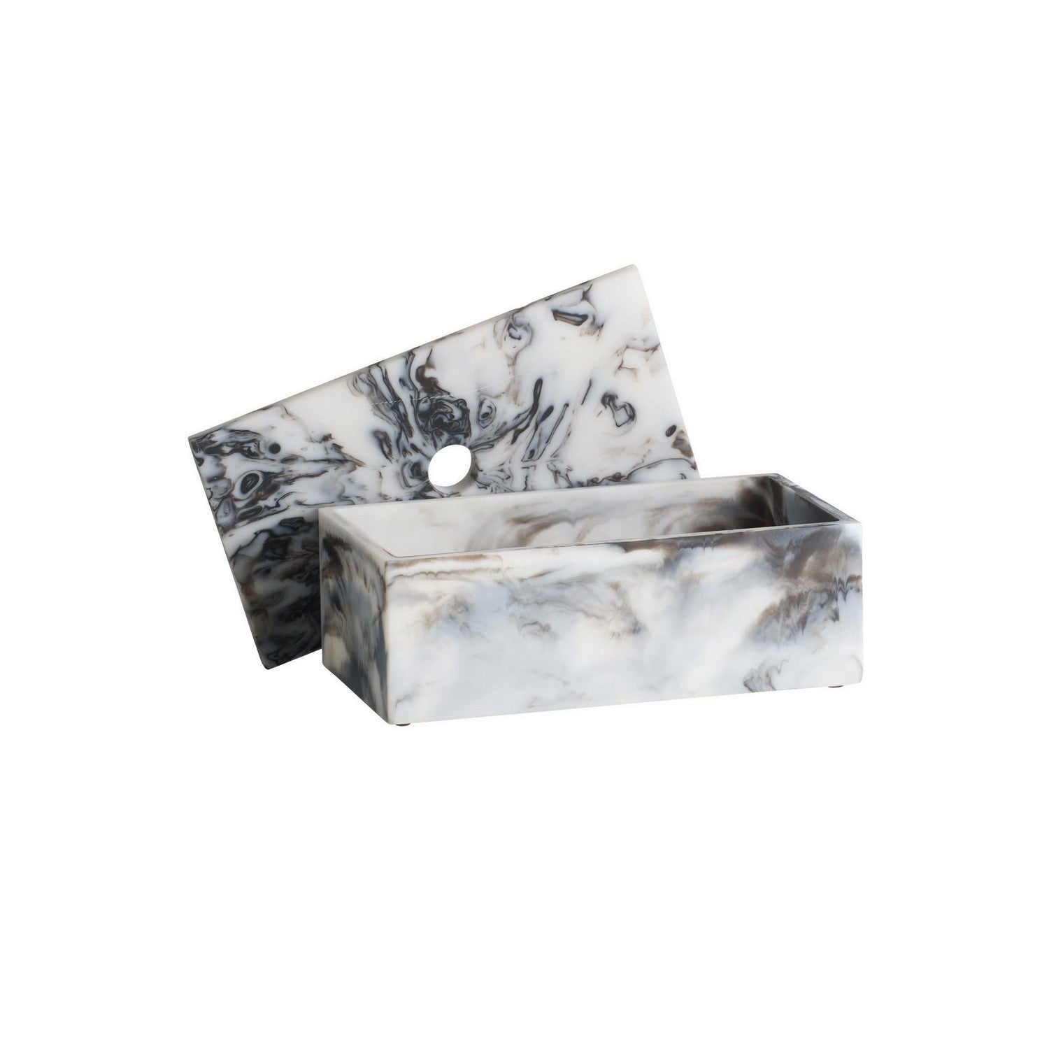 Arteriors - ARS07 - Boîtes, lot de 2 - Kayce - Noir et blanc