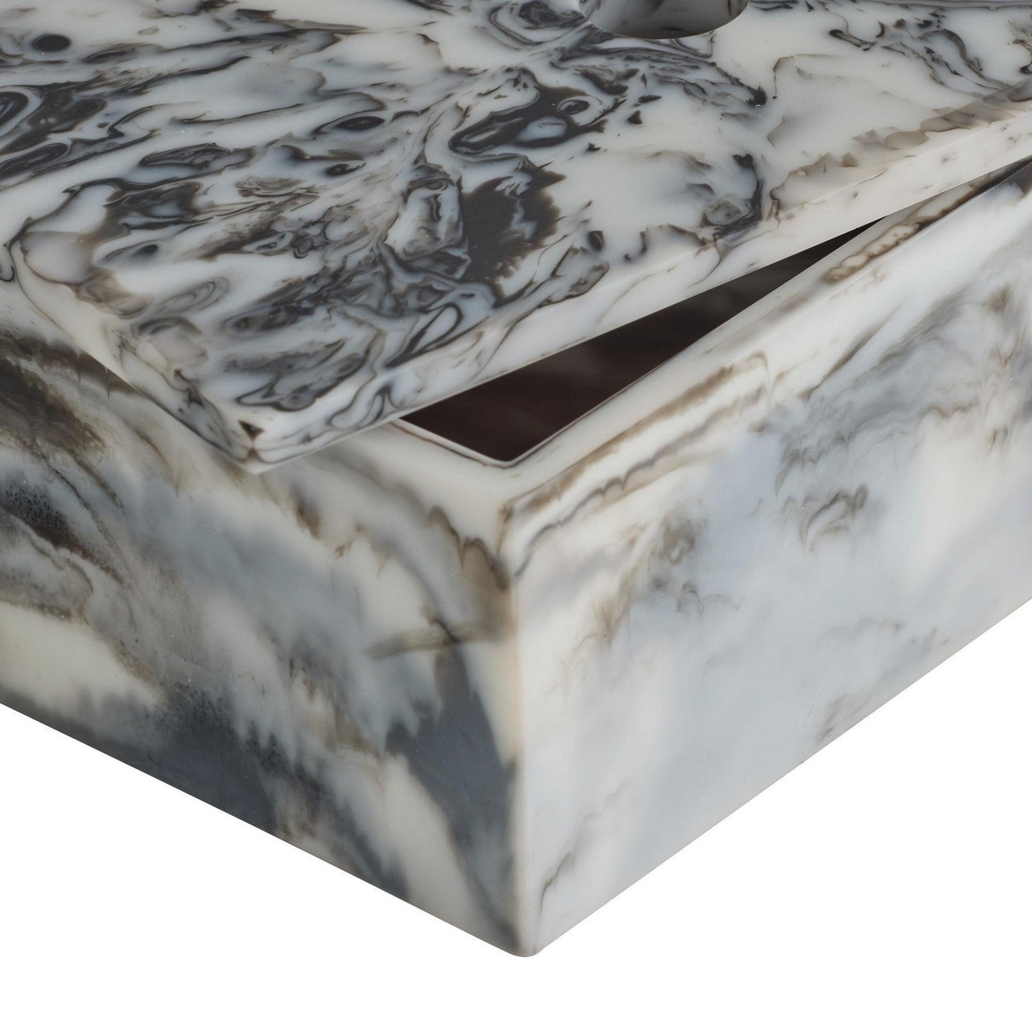 Arteriors - ARS07 - Boîtes, lot de 2 - Kayce - Noir et blanc