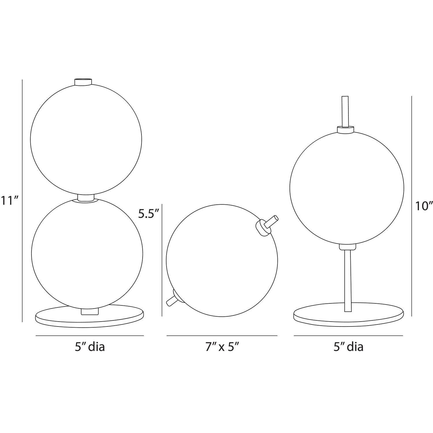 Arteriors - ASC33 - Sculptures, Ensemble de 3 - Kyros - Ébène