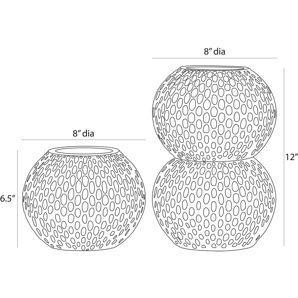 Arteriors - AVS13 - Vases, lot de 2 - Kayli - Coquille d'œuf