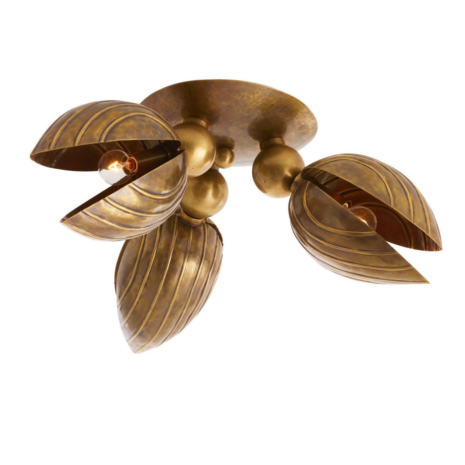 Arteriors - DFI11 - Trois lumières Plafonnier - Inessa - Laiton vintage