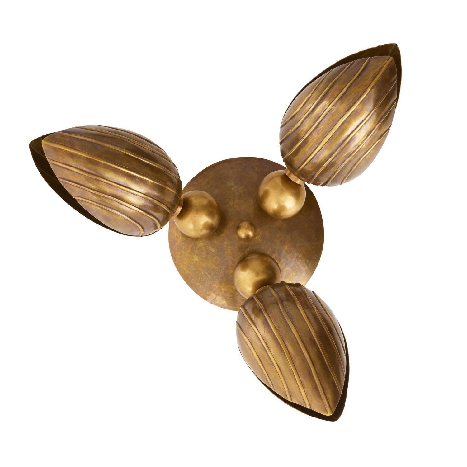 Arteriors - DFI11 - Trois lumières Plafonnier - Inessa - Laiton vintage