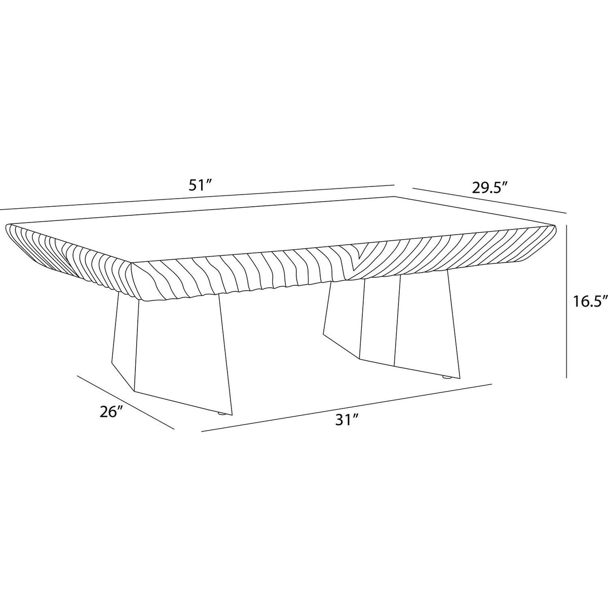 Arteriors - FCI24 - Table basse - Jetson - Tabac lavé