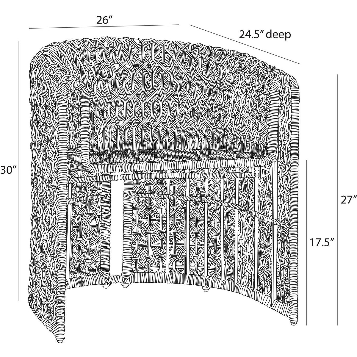 Arteriors - FRS25 - Chaise d'extérieur - Iggy - Beige