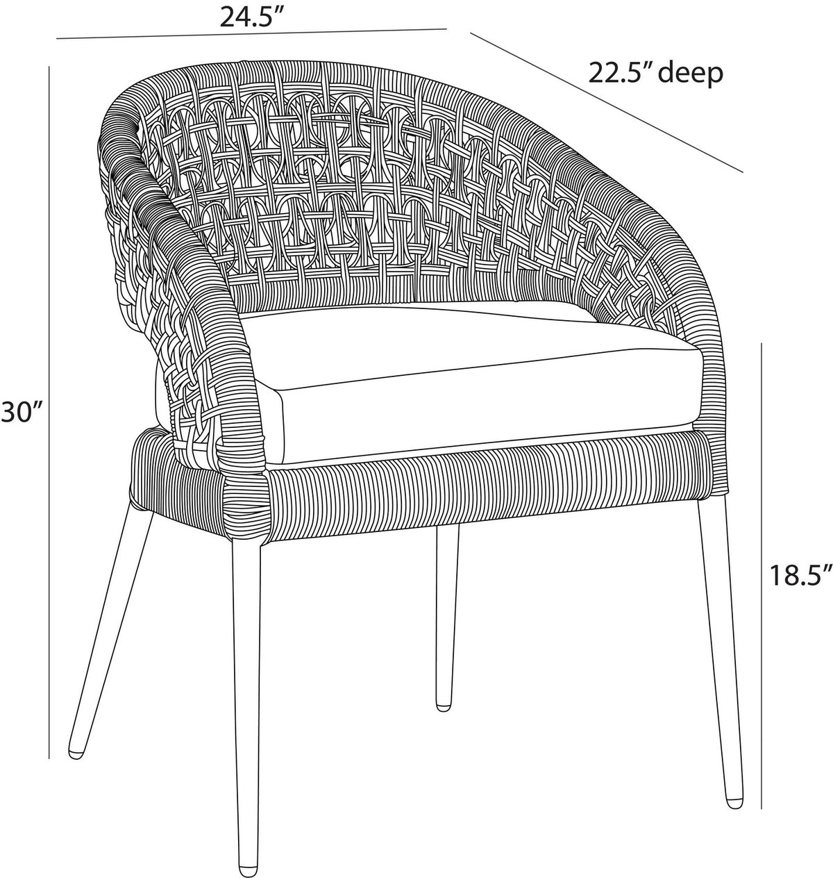Arteriors - FRS26 - Outdoor Dining Chair - Juri - Porpoise