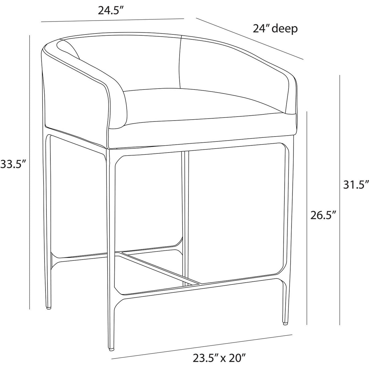 Arteriors - FSI17 - Tabouret de bar - Osbourne - Noir