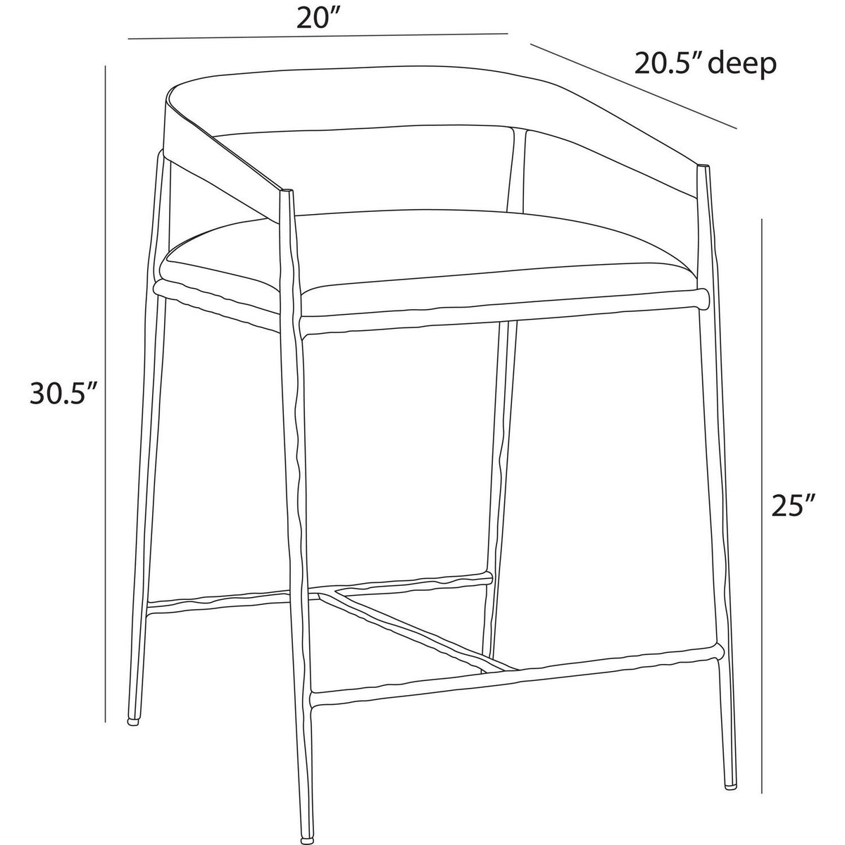 Arteriors - FSI21 - Counter Stool - Ansel - Midnight Grey