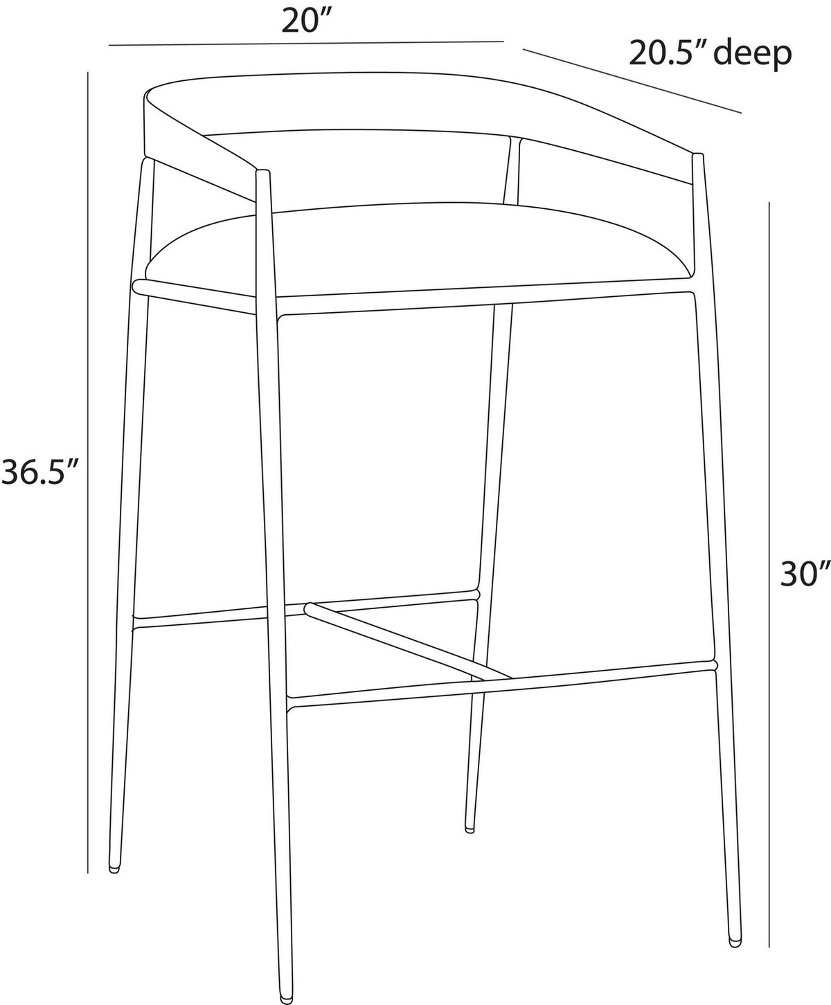 Arteriors FSI22 Ansel Bar Stool in Midnight Grey