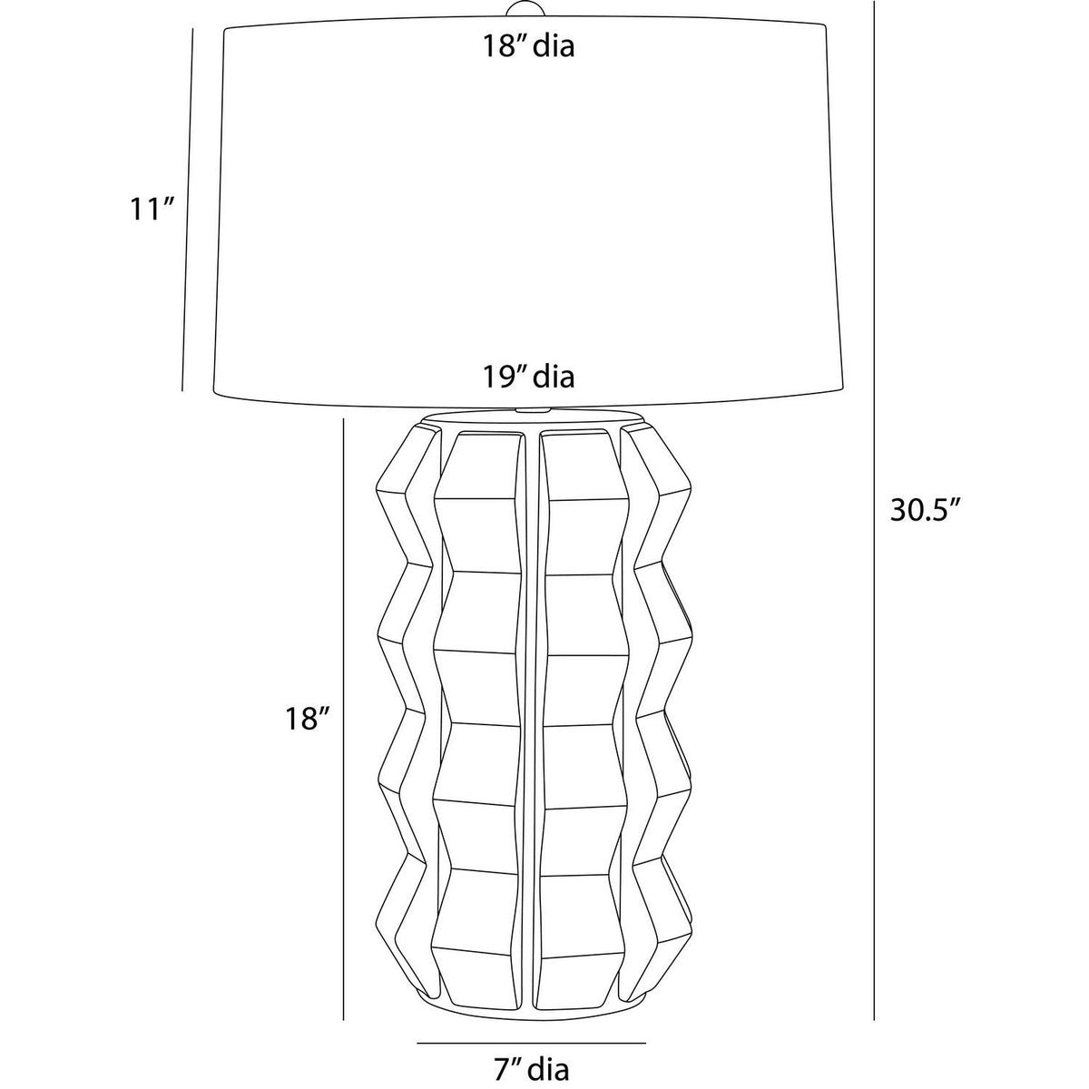 Arteriors - PTC57-827 - Une lumière Lampe de table - Voyage - Océan Réactif