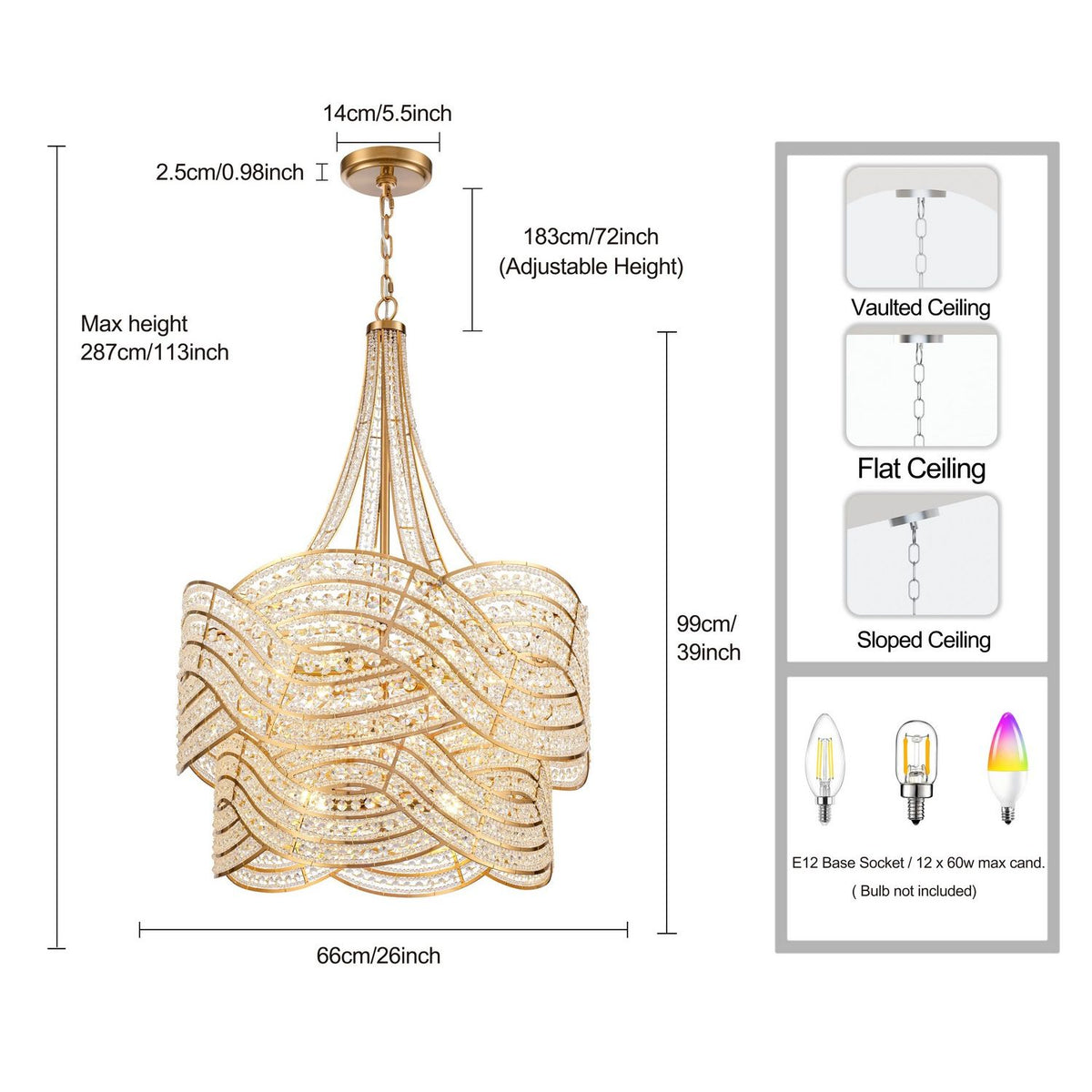 Arabela Lighting - 85232-12 - 12 Light Chandelier - Anastasia - Lacquered Gold