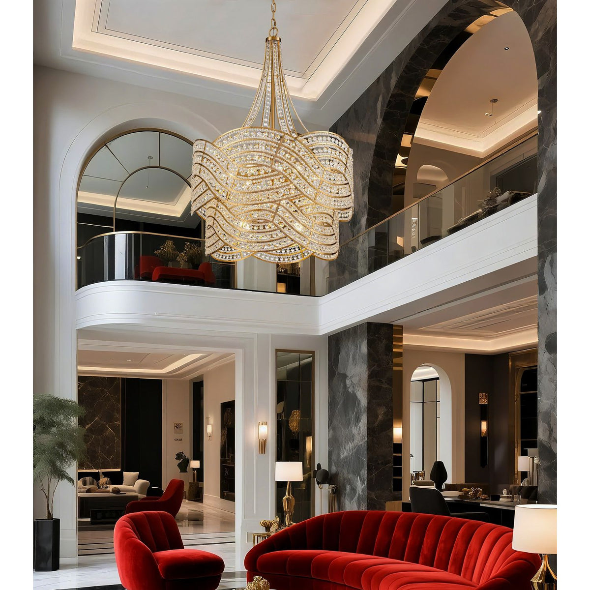 Arabela Lighting - 85232-12 - 12 Light Chandelier - Anastasia - Lacquered Gold
