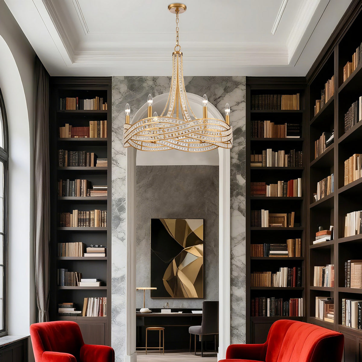 Arabela Lighting - 85233-6 - Six Light Chandelier - Anastasia - Lacquered Gold