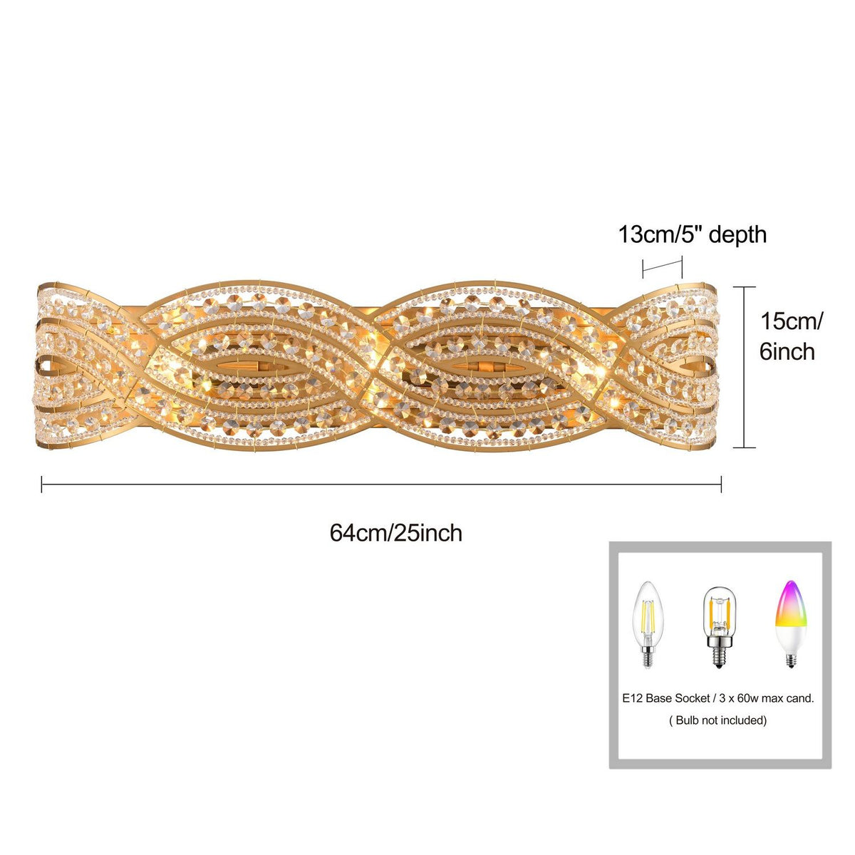 Arabela Lighting - 85236-3 - Three Light Vanity - Anastasia - Lacquered Gold