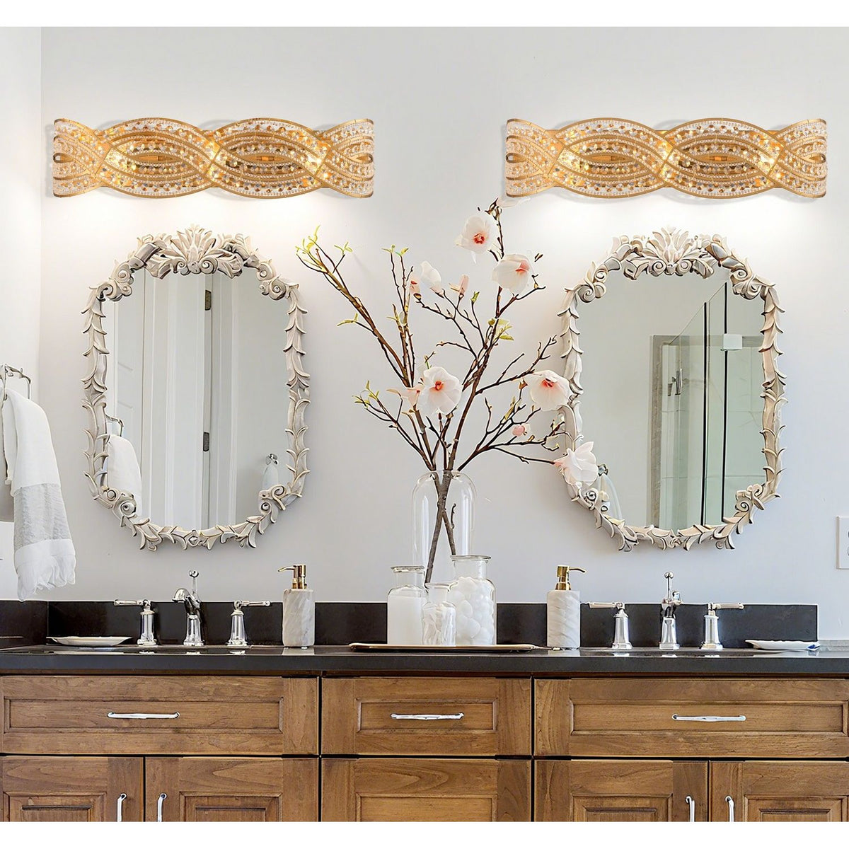 Arabela Lighting - 85236-3 - Three Light Vanity - Anastasia - Lacquered Gold