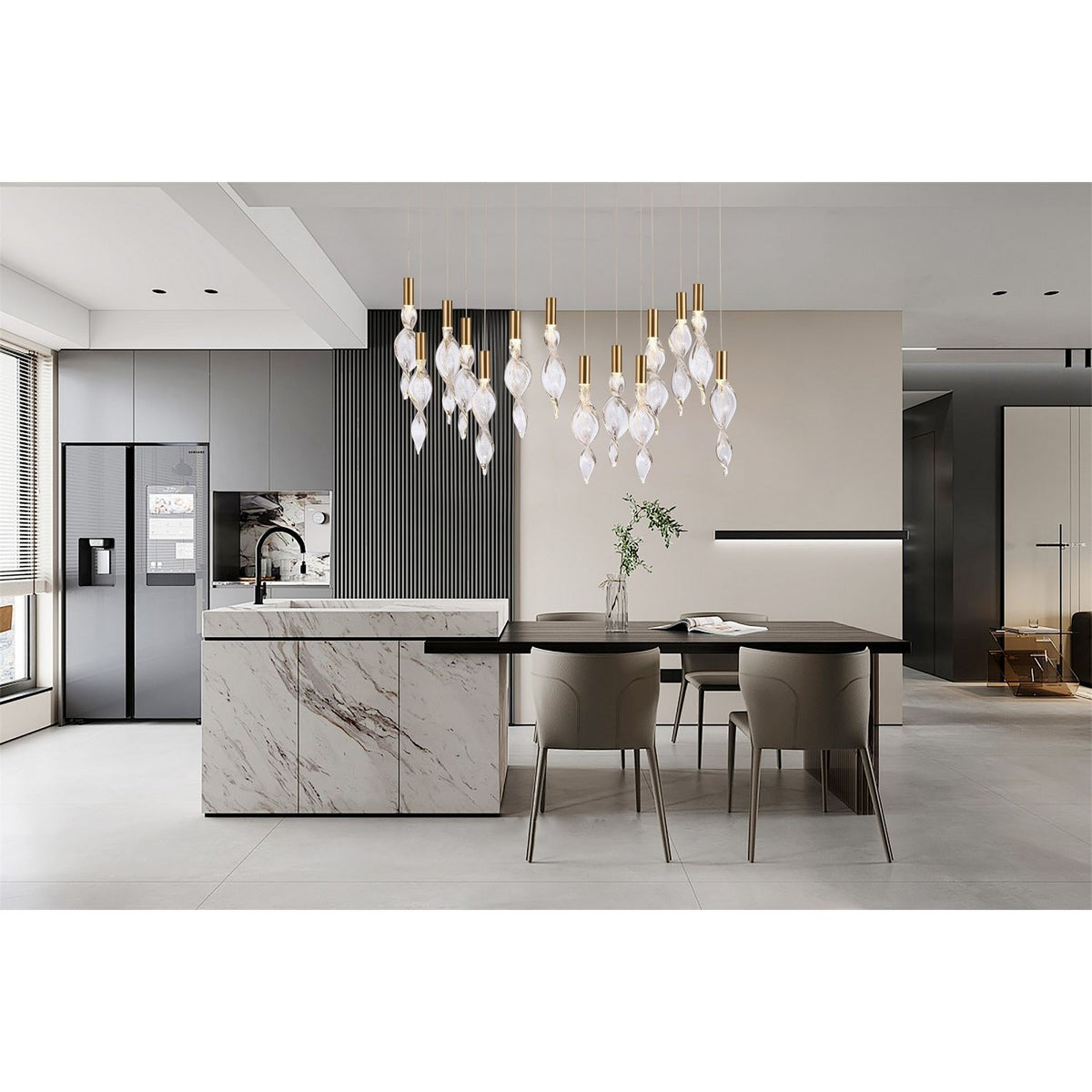 Arabela Lighting - 85216-14 - LED Linear Pendant - Aurora - Natural Brass