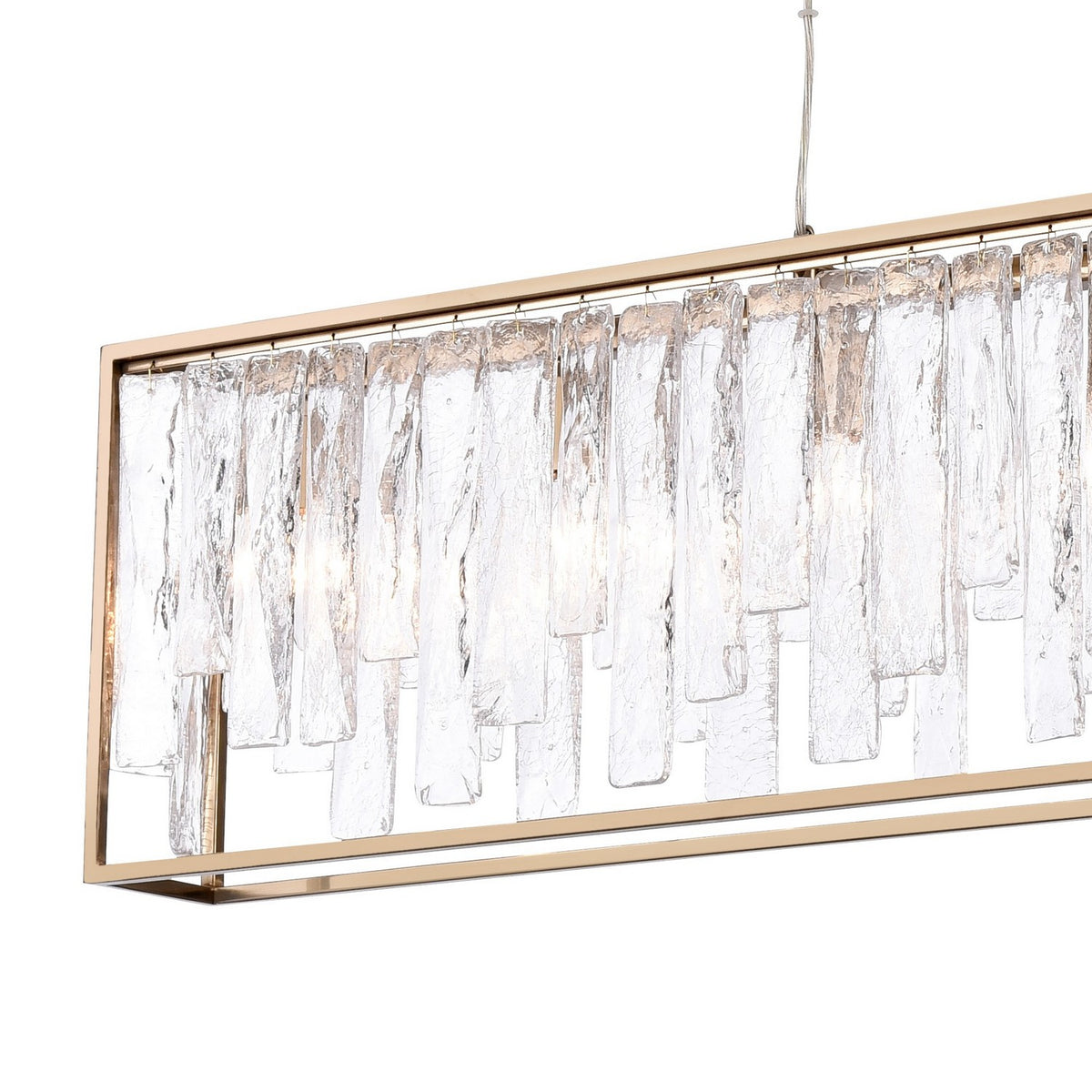 Arabela Lighting - 85172-7 - Seven Light Linear Chandelier - Boundaries - Lacquered Gold