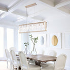 Arabela Lighting - 85172-7 - Seven Light Linear Chandelier - Boundaries - Lacquered Gold