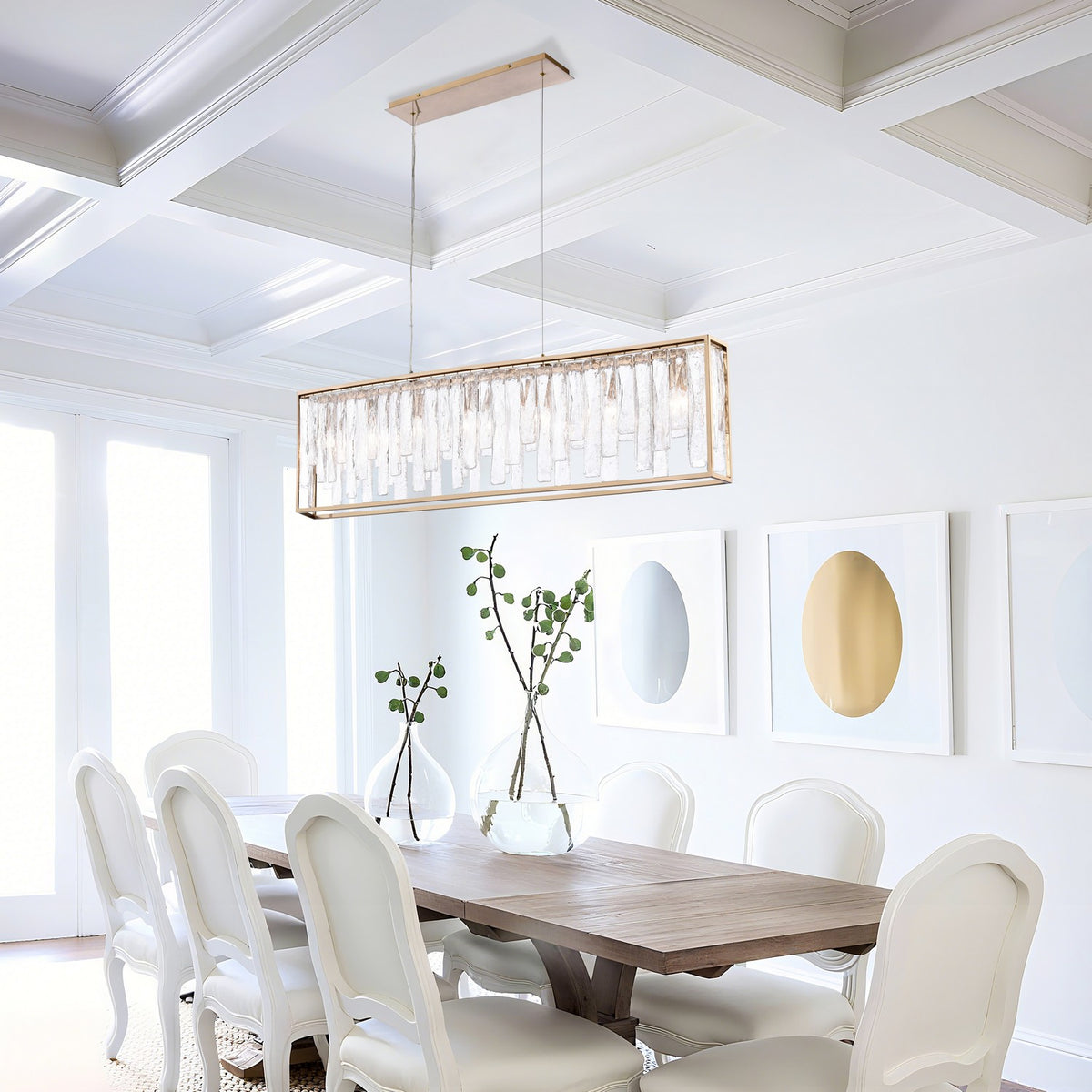 Arabela Lighting - 85172-7 - Seven Light Linear Chandelier - Boundaries - Lacquered Gold