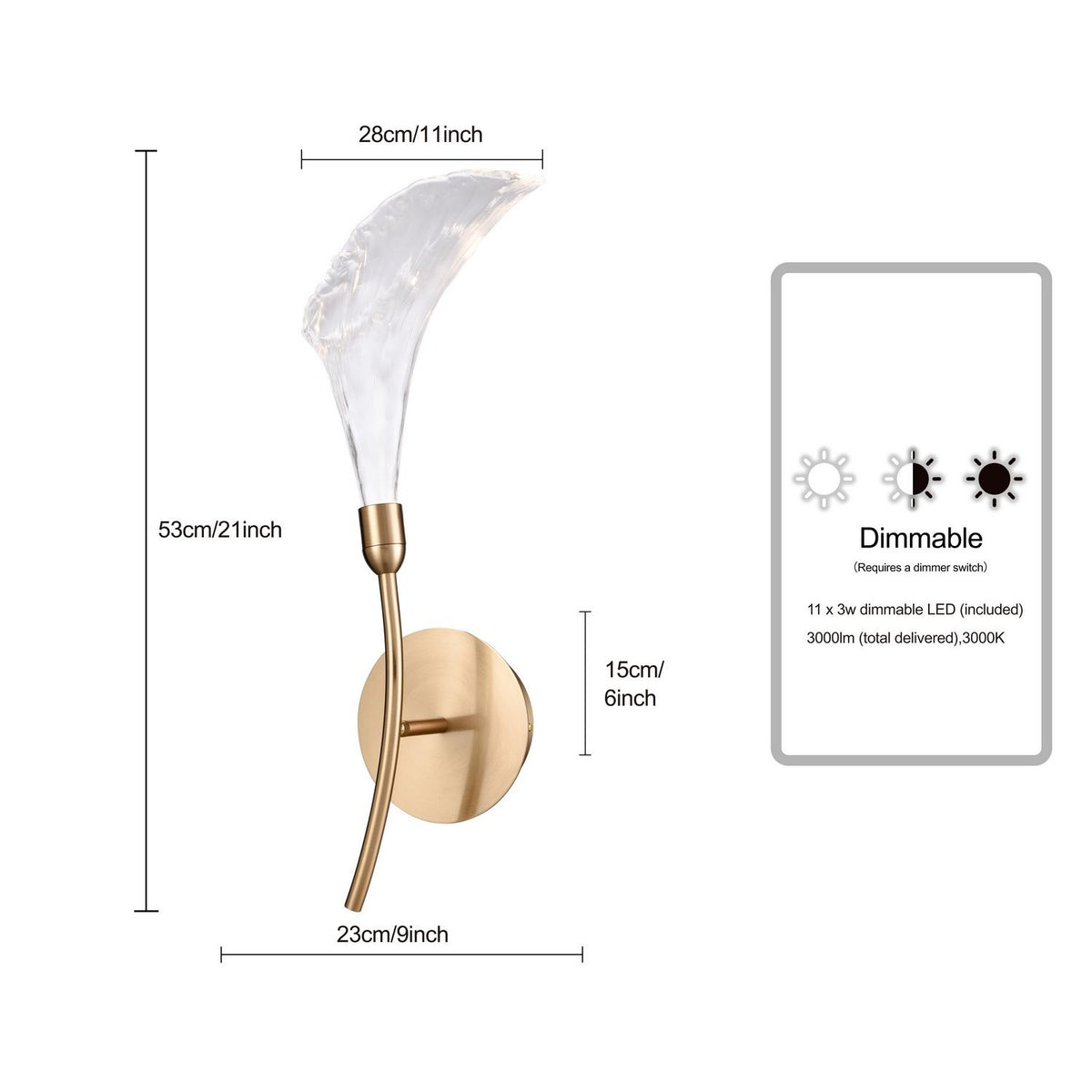 Arabela Lighting - 85194-1 - LED Wall Sconce - Calla - Natural Brass