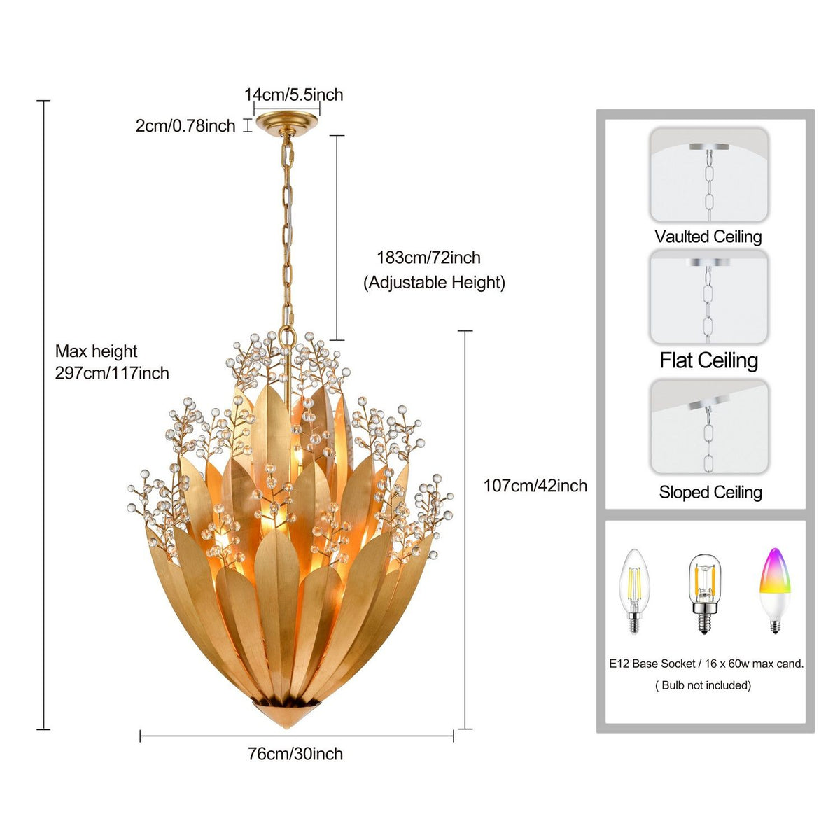 Arabela Lighting - 85133-16 - 16 Light Chandelier - Callista - Antique Gold Leaf