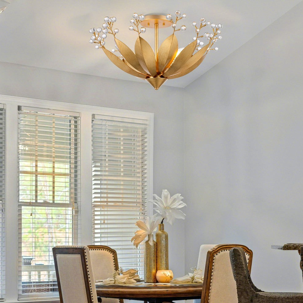 Arabela Lighting - 85134-5 - Five Light Semi Flushmount - Callista - Antique Gold Leaf