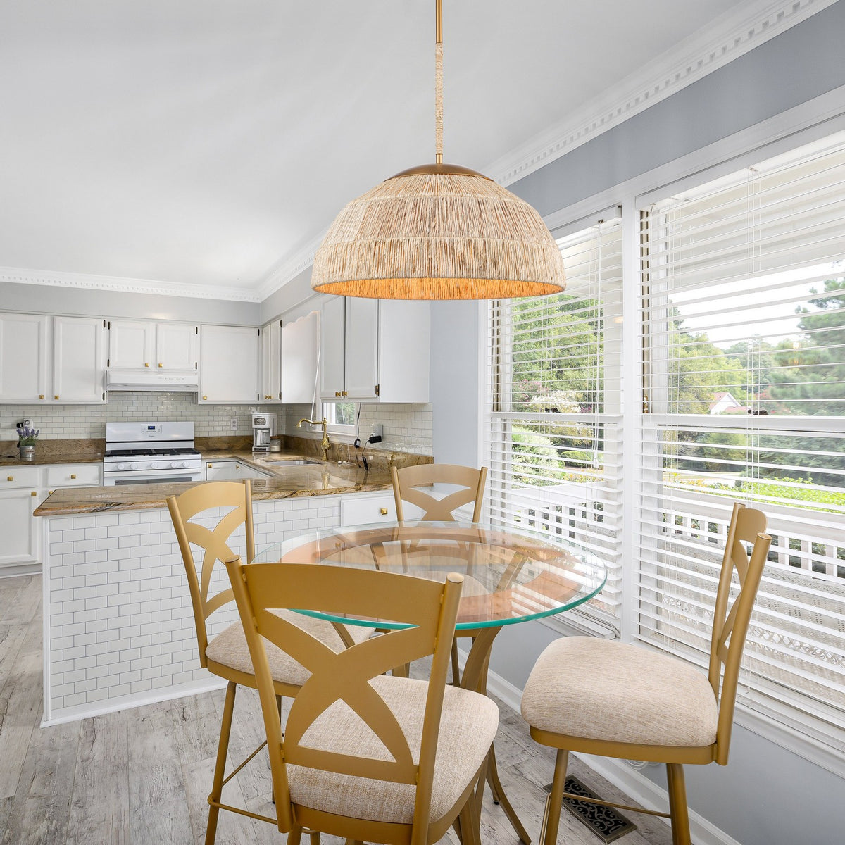 Arabela Lighting - 85112-4 - Four Light Pendant - Copa - Natural Brass