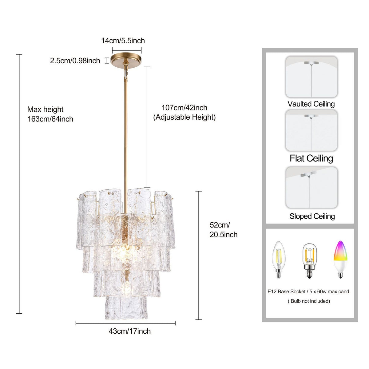 Arabela Lighting - 85161-5 - Five Light Chandelier - Fire and Ice - Lacquered Gold