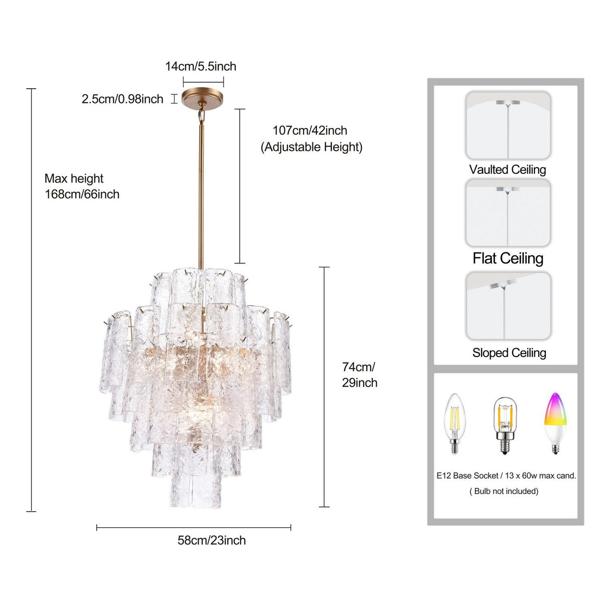 Arabela Lighting - 85162-13 - 13 Light Chandelier - Fire and Ice - Lacquered Gold