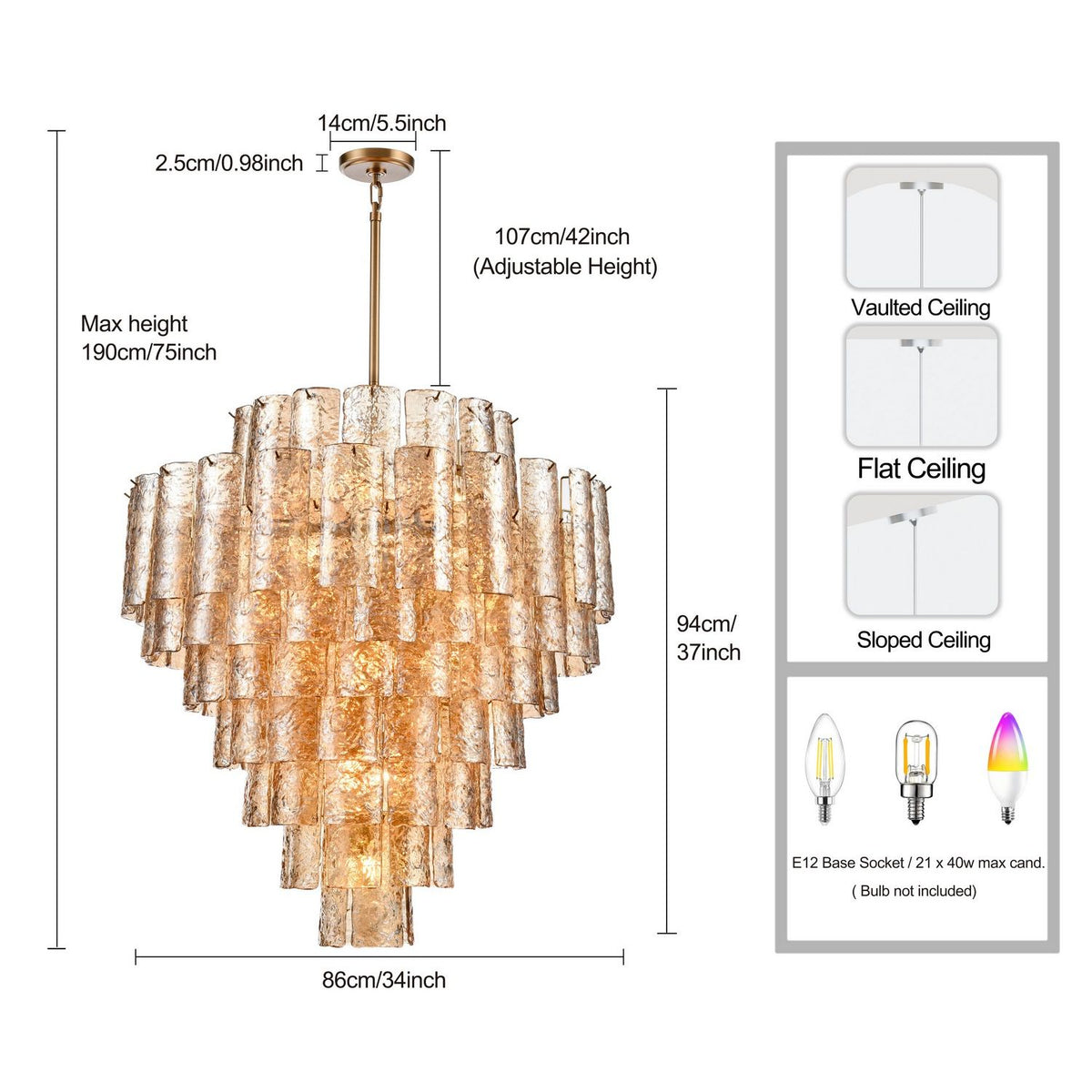 Arabela Lighting - 85263-21 - 21 Light Chandelier - Fire and Ice - Lacquered Gold