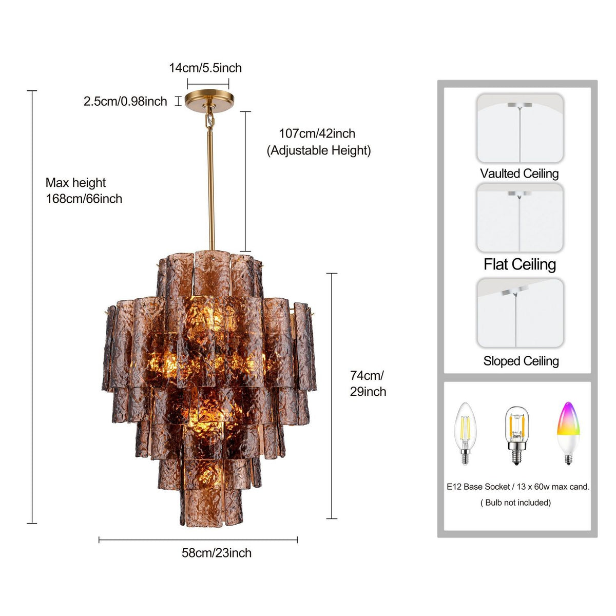Arabela Lighting - 85362-13 - 13 Light Chandelier - Fire and Ice - Lacquered Gold