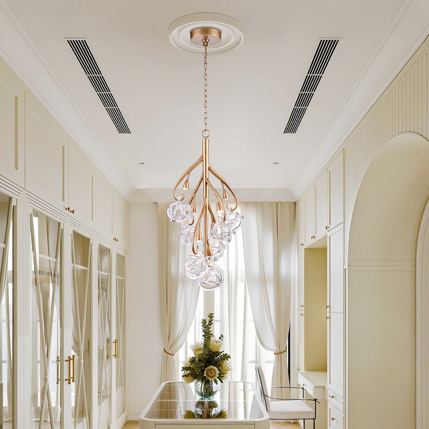 Arabela Lighting - 85181-7 - LED Chandelier - Freeform - Antique Gold Leaf