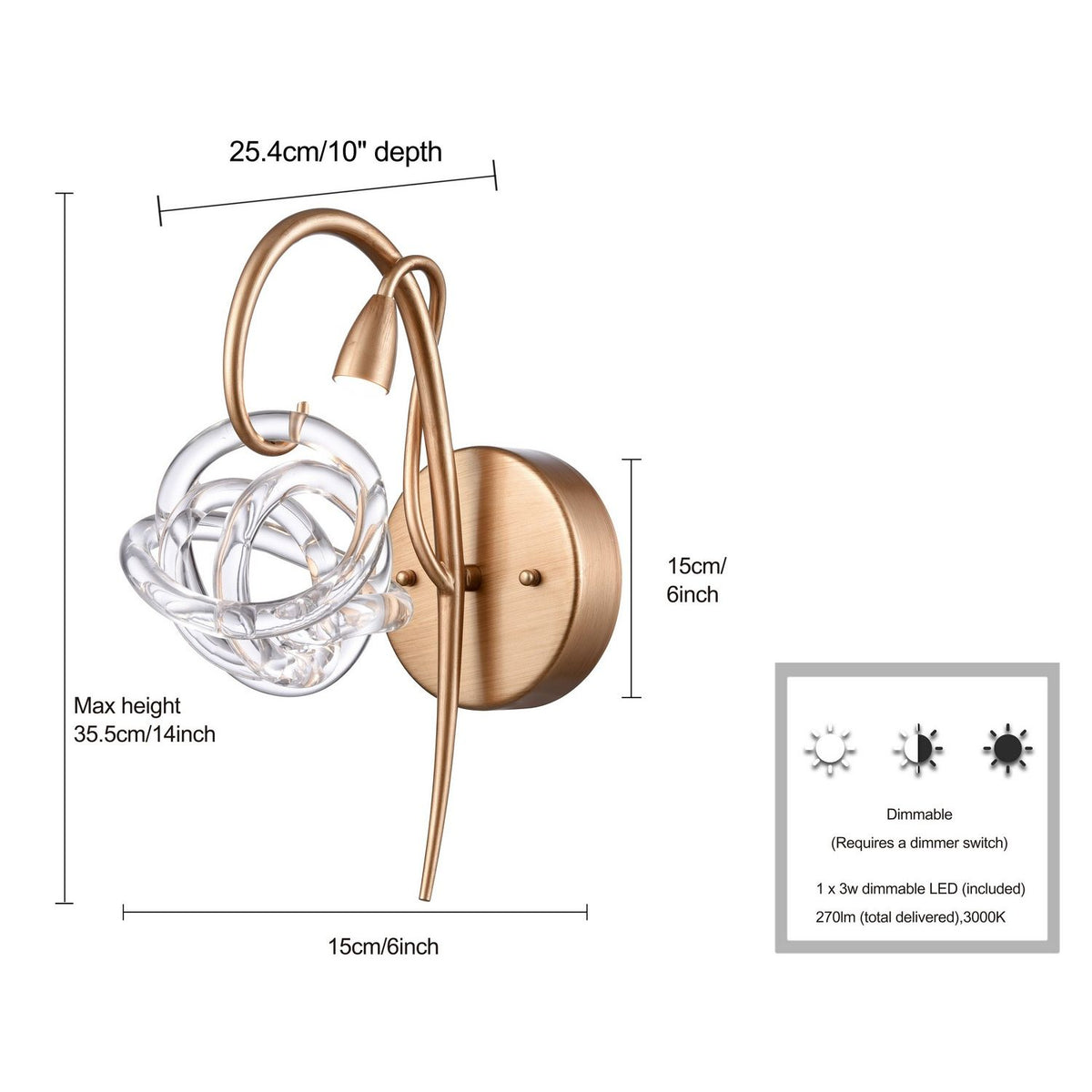 Arabela Lighting - 85184-1 - LED Wall Sconce - Freeform - Antique Gold Leaf