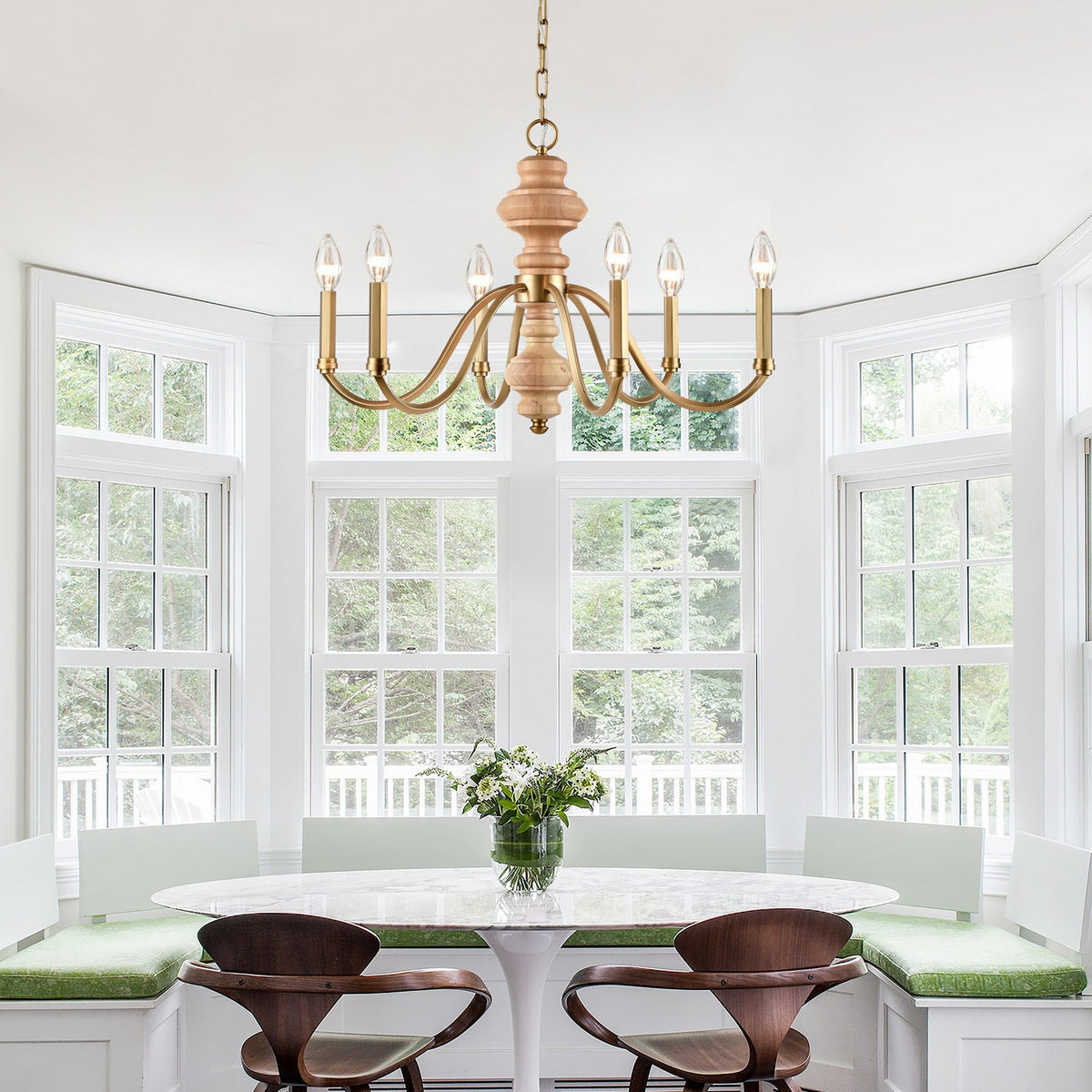 Arabela Lighting - 85141-6 - Six Light Chandelier - French Country - Natural Brass