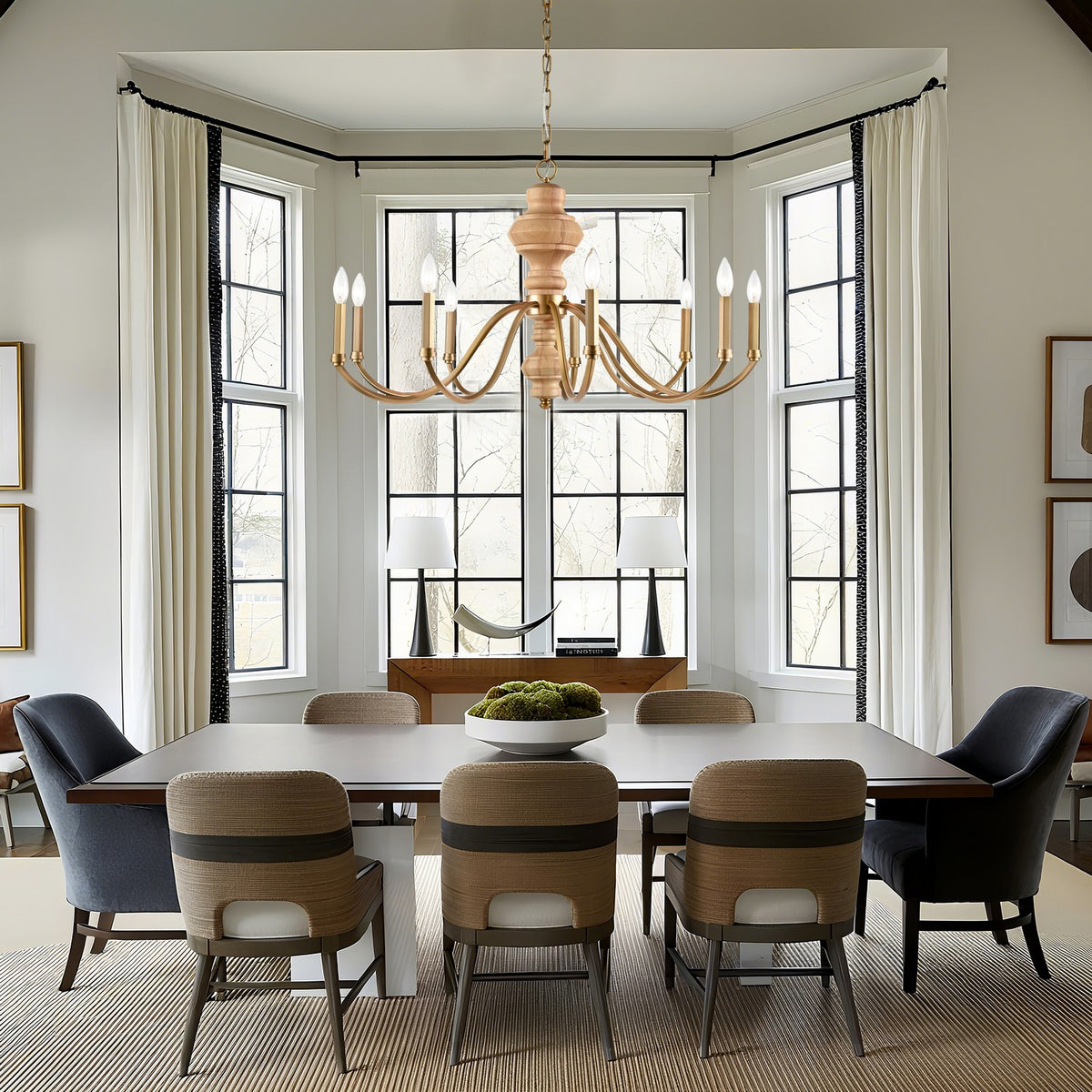 Arabela Lighting - 85142-9 - Nine Light Chandelier - French Country - Natural Brass