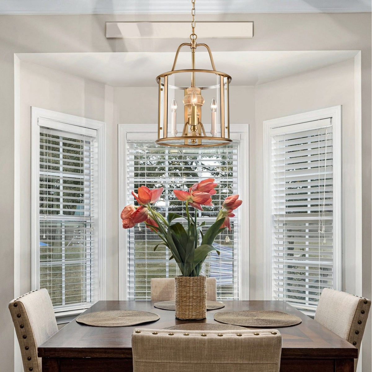 Arabela Lighting - 85143-3 - Three Light Pendant - French Country - Natural Brass