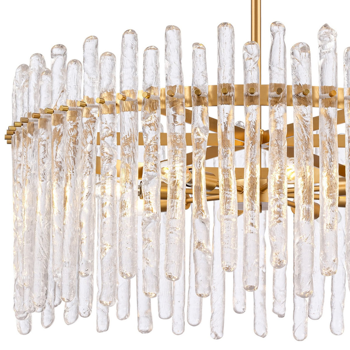 Arabela Lighting - 85101-8 - Eight Light Pendant - Icicles - Natural Brass