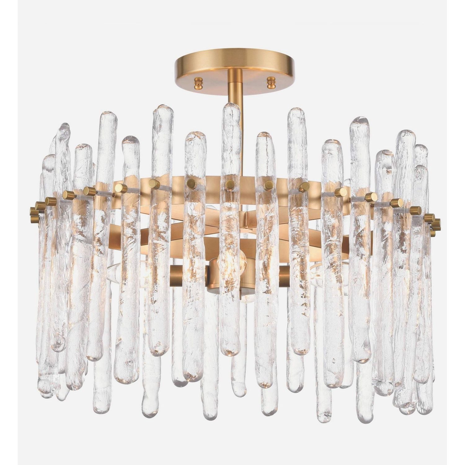 Arabela Lighting - 85103-4 - Four Light Pendant - Icicles - Natural Brass