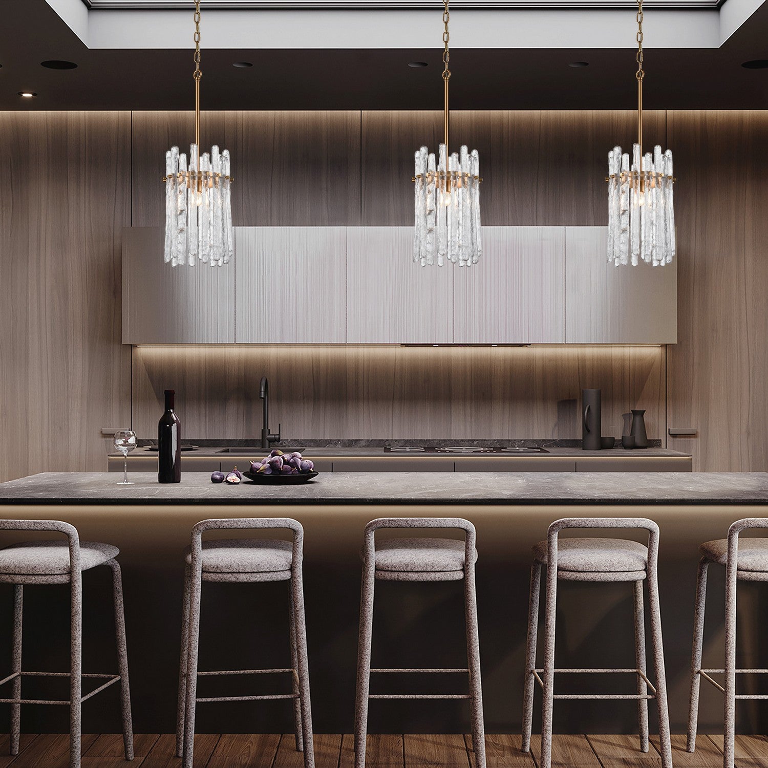 Arabela Lighting - 85104-1 - One Light Pendant - Icicles - Natural Brass