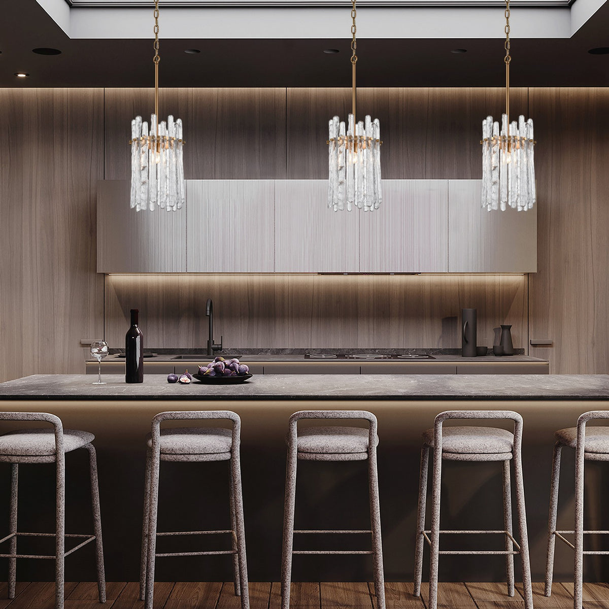 Arabela Lighting - 85104-1 - One Light Pendant - Icicles - Natural Brass