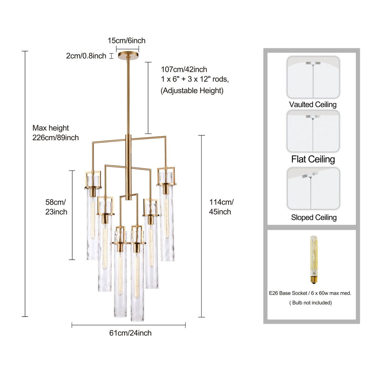 Arabela Lighting - 85242-6 - Six Light Chandelier - Jayden - Lacquered Gold