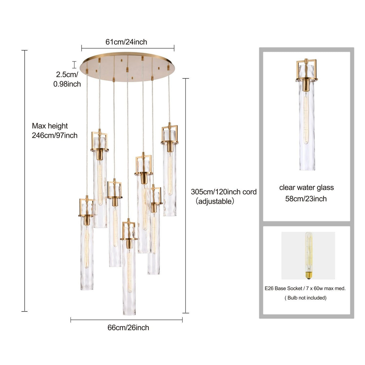 Arabela Lighting - 85244-7 - Seven Light Chandelier - Jayden - Lacquered Gold