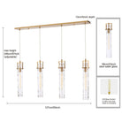 Arabela Lighting - 85245-4 - Luminaire linéaire à quatre lampes Suspendu - Jayden - Or laqué