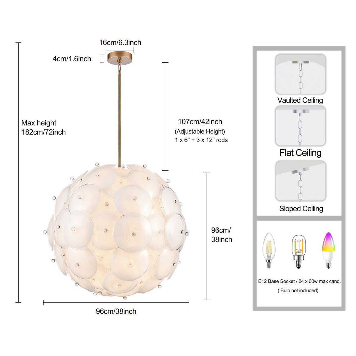 Arabela Lighting - 85121-24 - 24 Light Pendant - Tallulah - Lacquered Gold