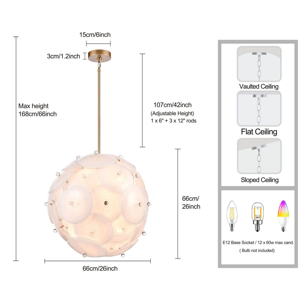 Arabela Lighting - 85122-12 - 12 Light Pendant - Tallulah - Lacquered Gold